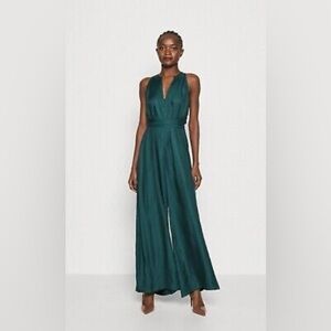 Ted Baker, Emerald Green, Meriahh Halter Neck Wide Leg Jumpsuit,‎ US size 6